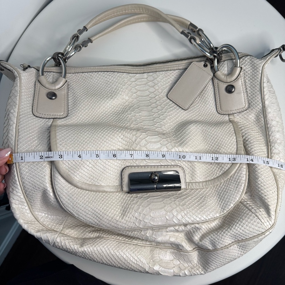 Coach Python Embossed Leather Hobo Shoulder Bag C… - image 13